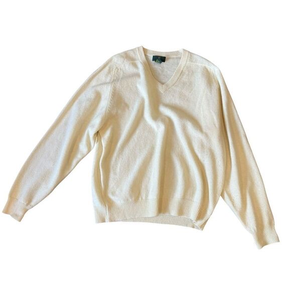 Club Room Vintage Light Yellow Pure Lambswool V-Neck Sweater - Picture 7 of 8